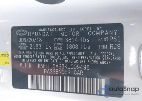 2019 Hyundai Veloster Turbo Ultimate z USA, uszkodzony, nr VIN KMHTH6AB3KU009498